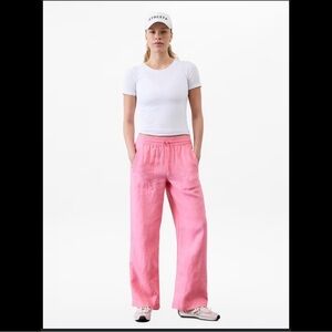 Athleta Salmón  Wide-Leg Pants linen high rise pants size 22. NWT.